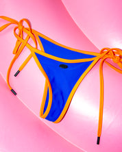 Triangle Bikini Bottom- Cobalt & Coral