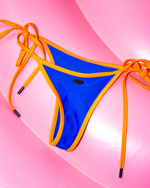 Triangle Bikini Bottom- Cobalt & Coral