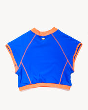 Cropped Scuba Top - Cobalt & Coral