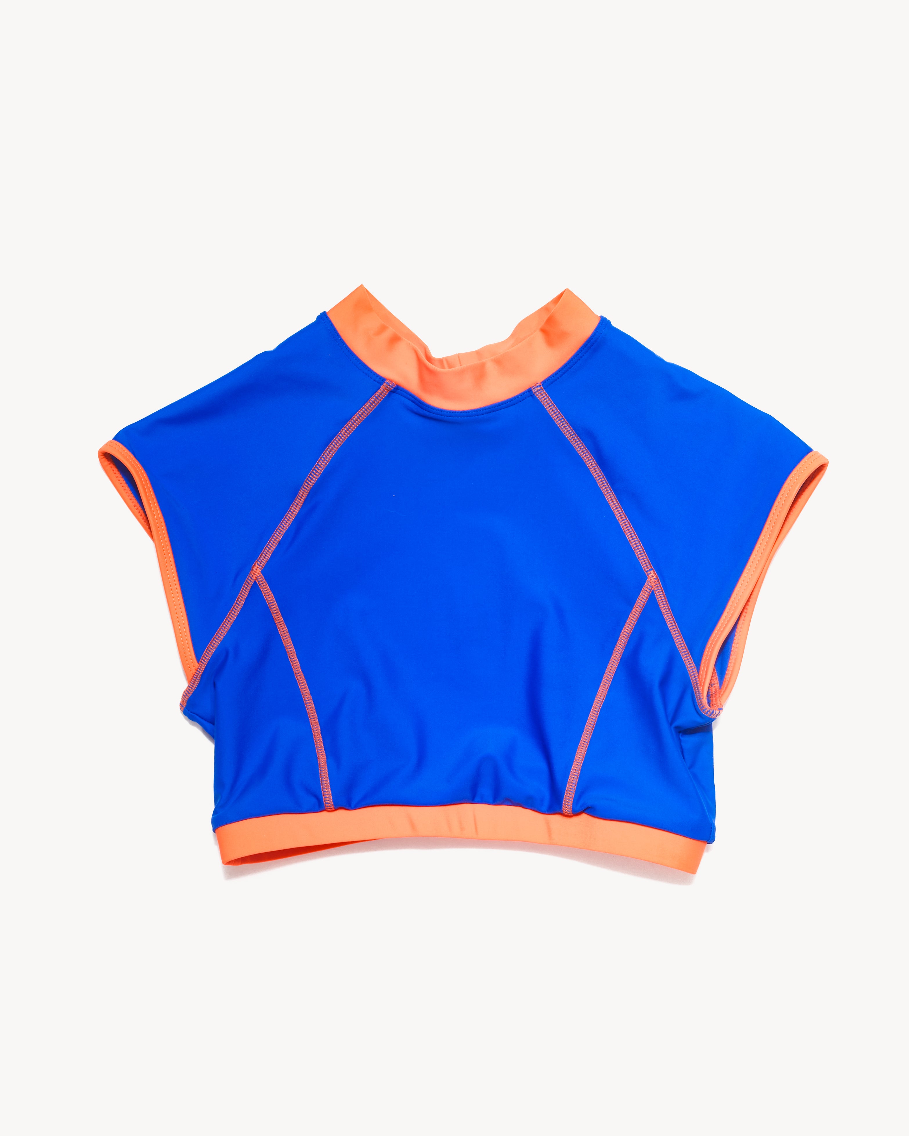 Cropped Scuba Top - Cobalt & Coral