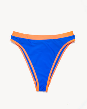 High Waist Bottoms- Cobalt & Coral