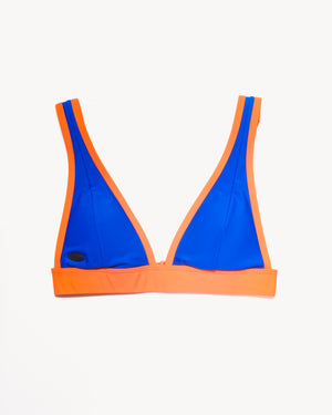 Plunge Top- Cobalt & Coral