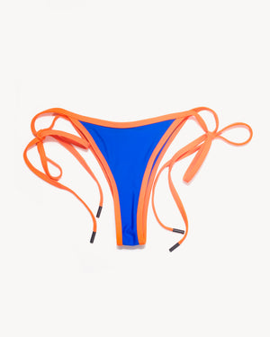 Triangle Bikini Bottom- Cobalt & Coral