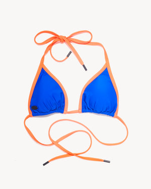 Triangle Bikini Top- Cobalt & Coral