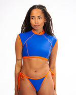 Cropped Scuba Top - Cobalt & Coral